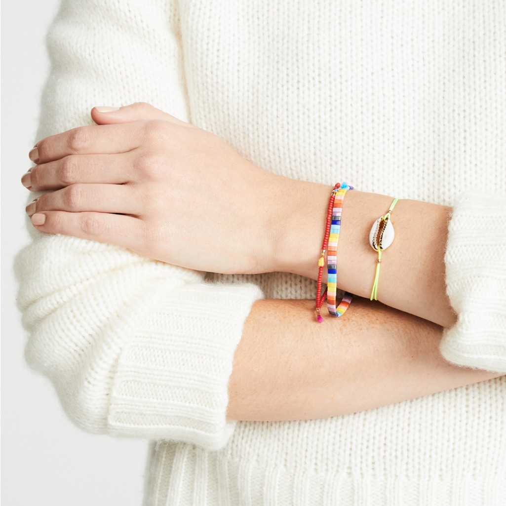Nwt Shashi Caroline Neon Slide Bracelet In Green.